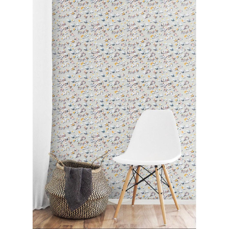 Gray Malin Sunbathers 10' L Wallpaper Tile, Faux Grasscloth, Non-pasted