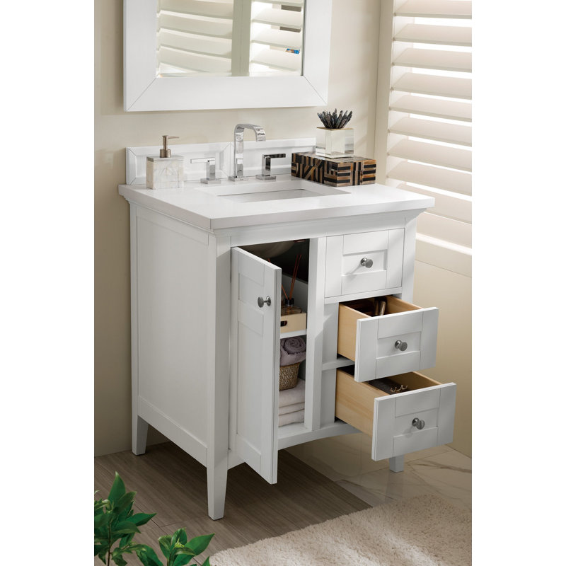 Palisades 30'' W Single Vanity, White Zeus, Bright White