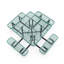 Kristy Commercial Grade Expanded Mesh Metal Outdoor Picnic Table with Anchors-1365677146