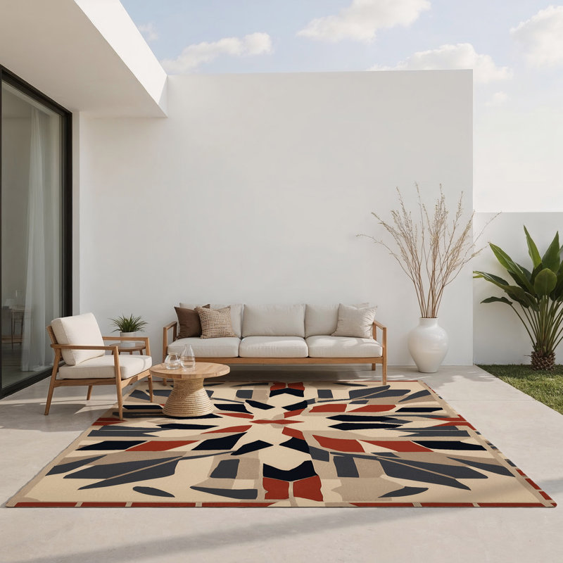 Perpetual Angles Indoor And Outdoor Area Rug, Rectangle 8' x 10'