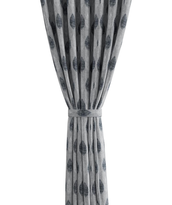 Roughton Cotton Blend Semi Sheer Curtain Pair, Grey, 66cm Width x 72cm Drop