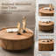 Table basse Table ronde ronde en bois massif avec placage en bois massif et piédestal robuste pour appartement et salon