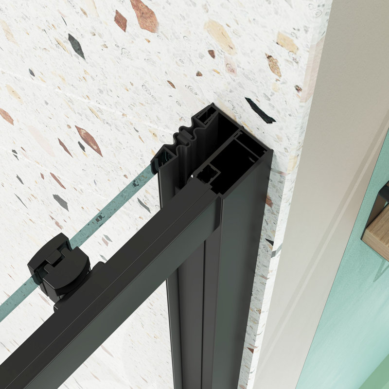 50"-54"W X 72"H Sliding Shower Door With 1/4" Tempered Glass, Matted Black, Nano Easy Clean, Protective Film, Leakage Feature Cleanglass, Left Right Opening,