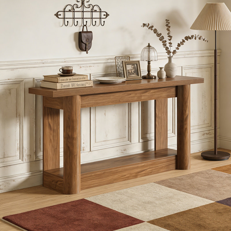 2-Tier Farmhouse Console Table Entryway Sofa Table
