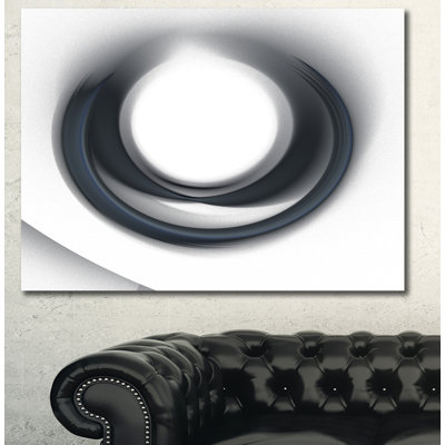 «Large Fractal Black Circle on White», impression sur toile tendue