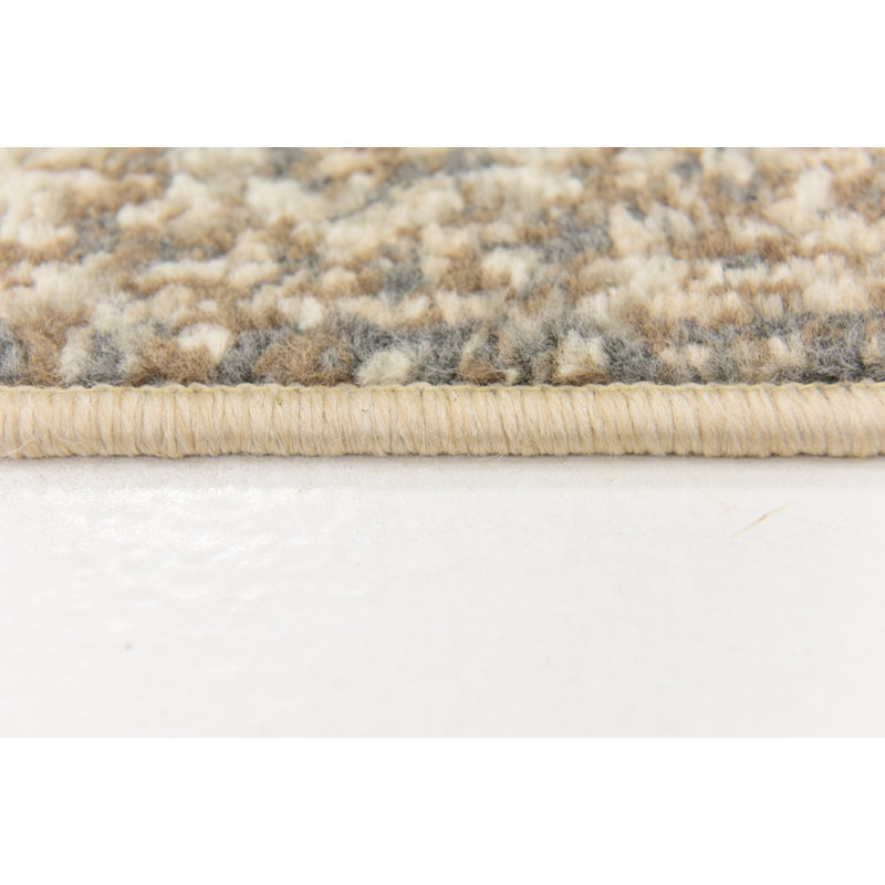Tapis crème à motif abstrait Tobitha, Tapis de couloir 2 pi 7 po x 10 pi