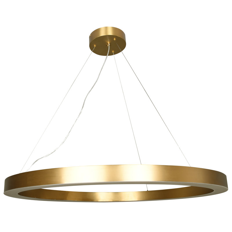 Lustre halo transitionnel à DEL doré, H 3 po x l 25,5 po x p 25,5 po, Laiton antique