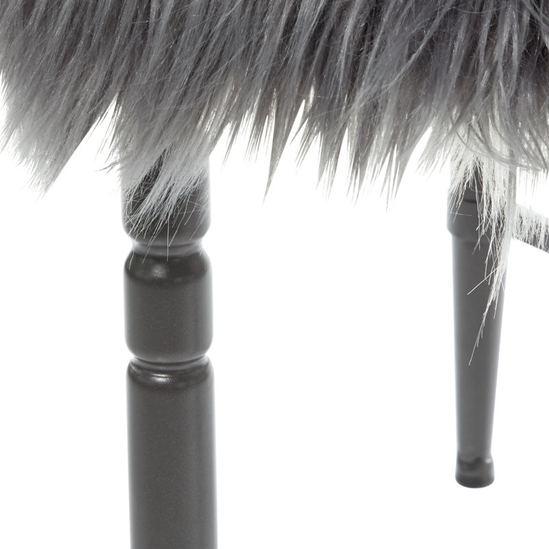 Askerby Solid Wood Accent Stool, Matte Gray