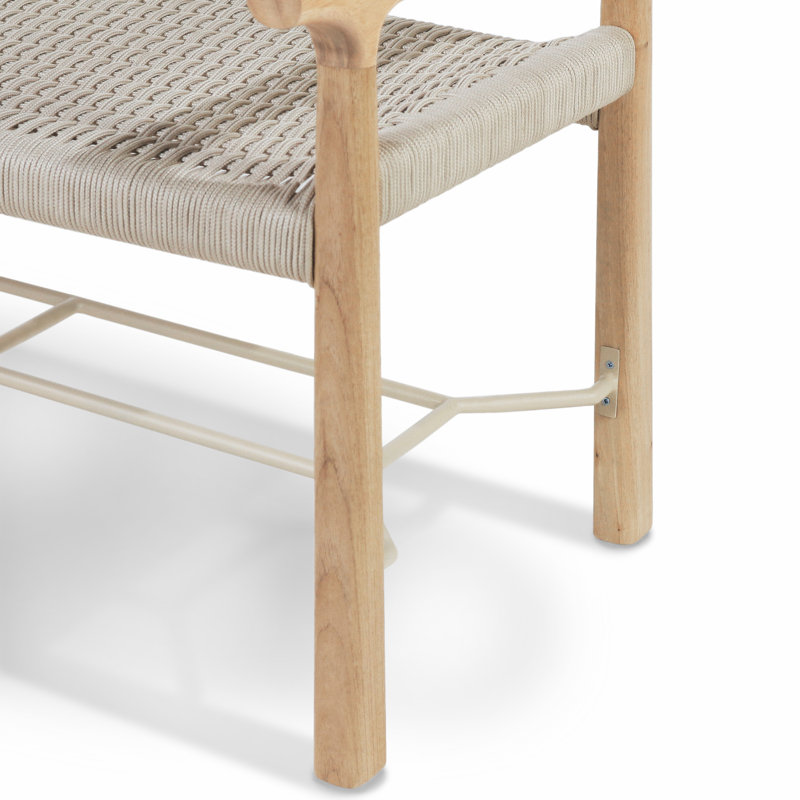 Solid Oak Entry Way Bench with Shoe Storage, Natural/Beige
