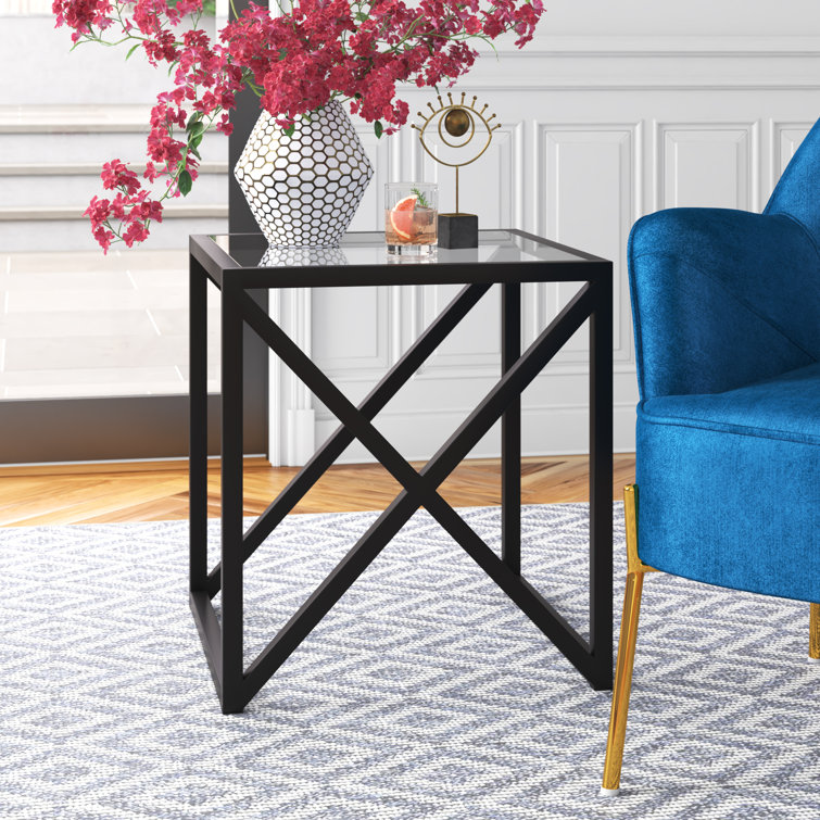 Calix Glass Top End Table