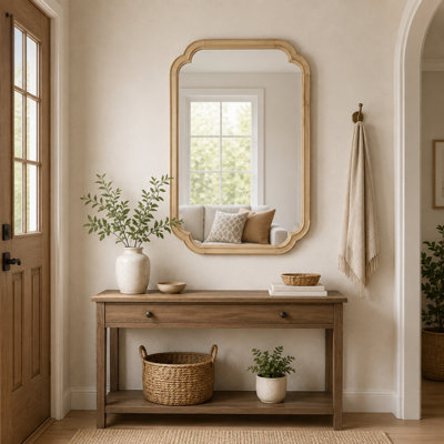 Miroir mural LifeSky 24x36 pour cadre de salon en bois naturel