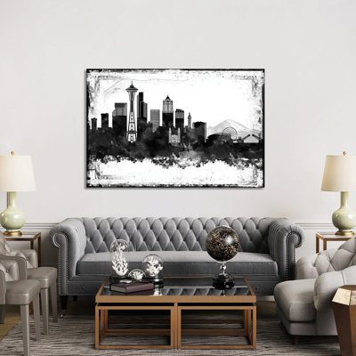 Seattle Skylines - Wrapped Canvas Print