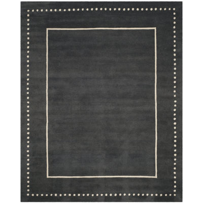 Cruz Hand-Tufted Wool Dark Grey/Ivory Area Rug