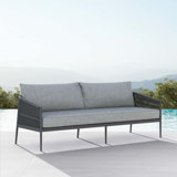 Catalina 85.43" Wide Outdoor Reversible Patio Sofa with Cushions