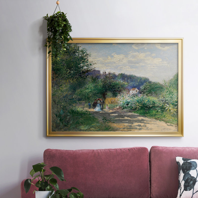 A Road In Louveciennes, reproduction d'art sur toile, Or, H 14 po x l 20 po x P 1,5 po