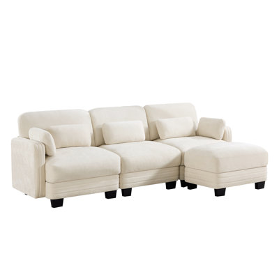 Channel Tufted Design Modern Minimalist Modular Sectional Sofa