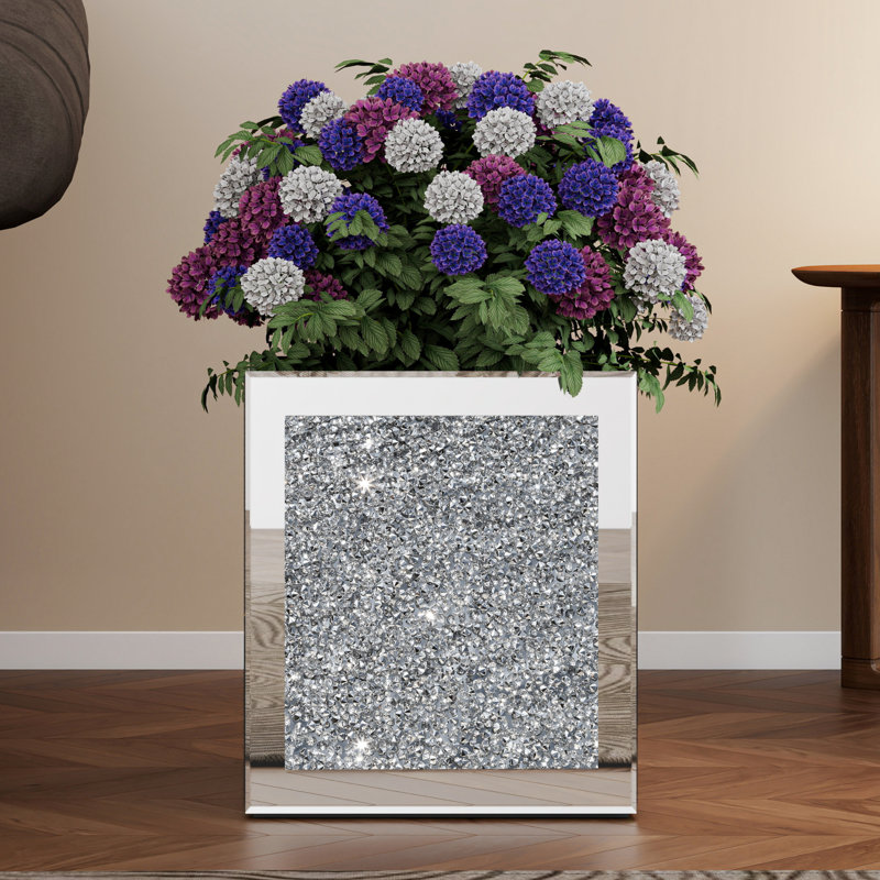 Handmade Mirrored Glass Planter Box, Single