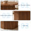 Table basse ronde de 80 cm pour salon | Table basse en bois de style moderne du milieu du siècle, petite table d'appoint en forme de tambour, gain de place-295445376