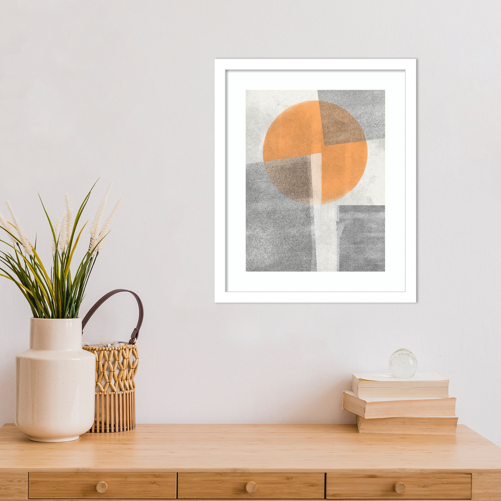 Giese "Paper Collage No. 3" Print, White, 17" H x 14" W
