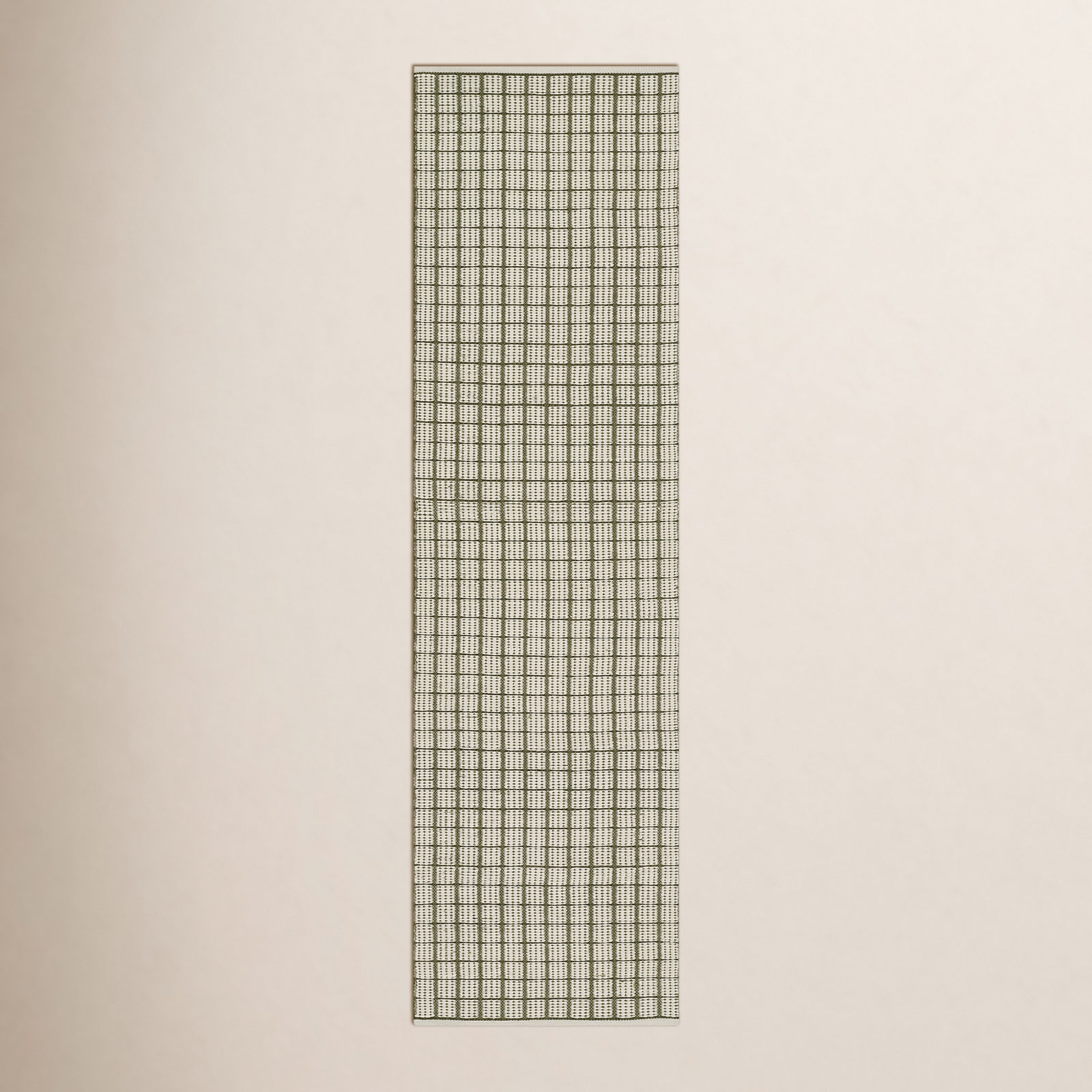Malmo Handmade Recycled P.E.T White/Green Indoor/Outdoor Rug, Runner 2'3" x 8'