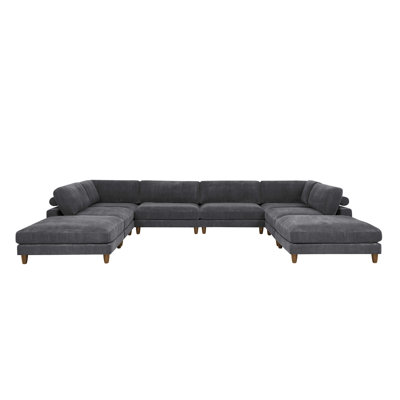 Large Seating Corduroy Modular Sectional