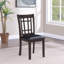 Ensemble de 2 chaises d'appoint en bois avec assise en similicuir noir, espresso