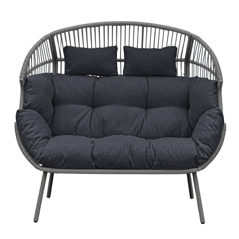 Cocona 2 Seat Standing Egg Chair, Grey, Grey