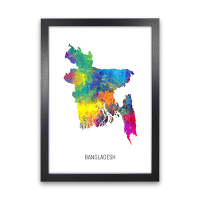 Bangladesh Watercolour Map by Michael Tompsett - 1 Piece Wall Art