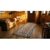 Antique Allover Floral Wool &amp; Cotton Hooked - Loop Pile Ivory Beige Cream White 1930s Rug