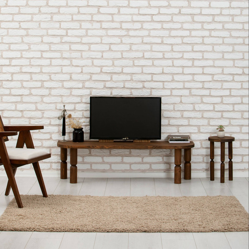 Haslet Unfinished TV Stand, Walnut