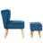 Velvet Slipper Chair with Ottoman-972820096