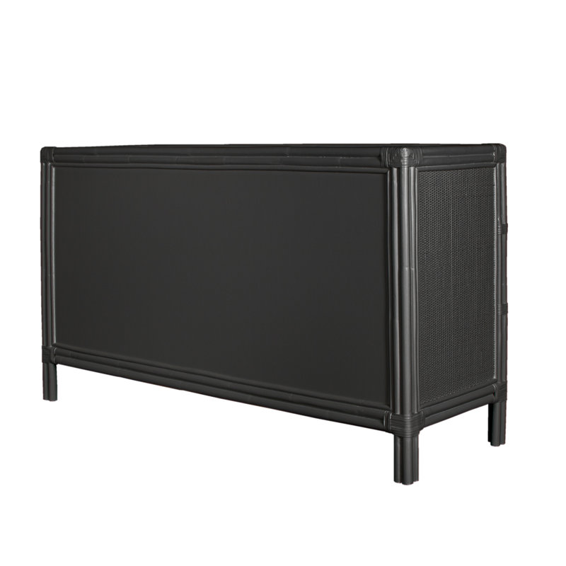 Commode double 8 tiroirs Aruba, Noir / Noir