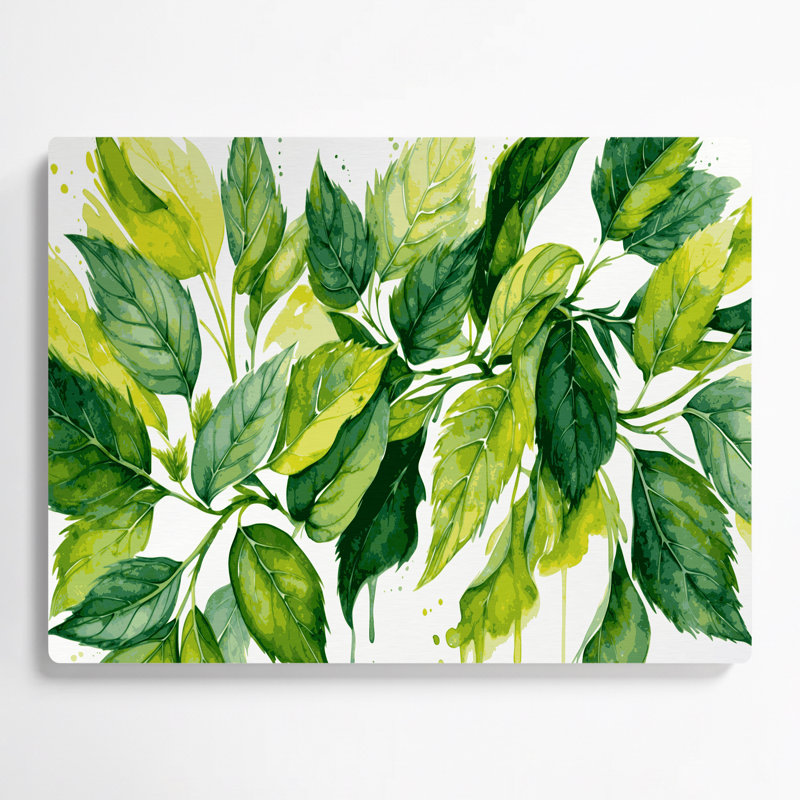 Art mural en métal Baume botanique vert, H 11 po x l 14 po