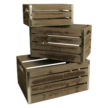 Sorbus Unfinished Wood Crates Organizer Bins Wooden Box Cabinet Containers Natural