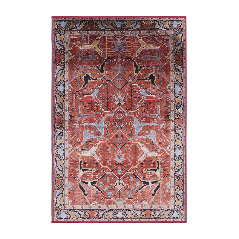 Tapis brun à motif oriental, Tapis de couloir 2 pi x 5 pi