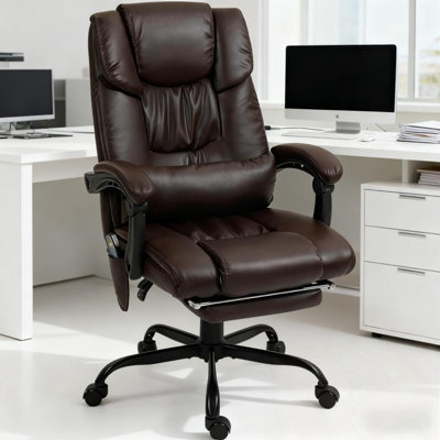 Fauteuil de massage avec repose-pieds et télécommande