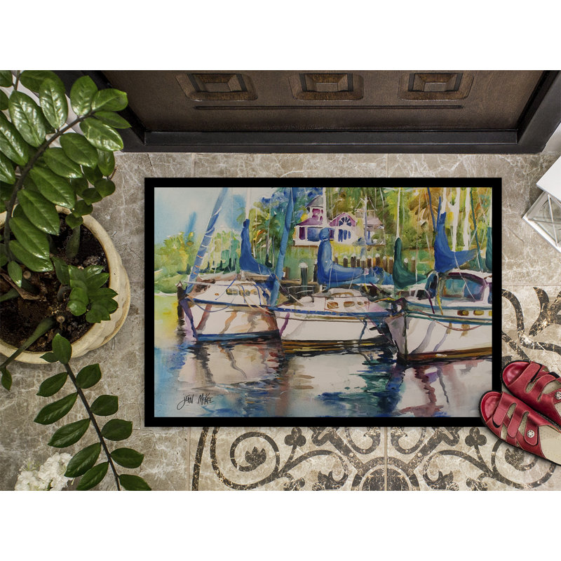 Paillasson d’intérieur antidérapant Safe Harbour de funchess, Rectangle 2 pi x 3 pi