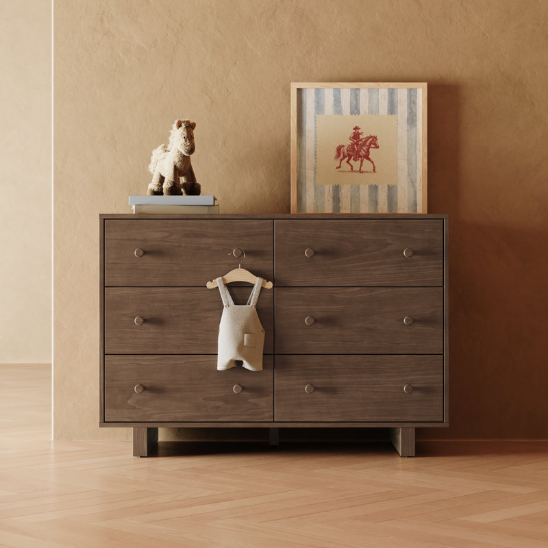 Commode 6 tiroirs Texas, Noisette