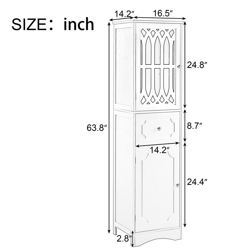 Board Board Furniture - Armoire autoportante grise avec tiroir, portes et casier à tablette réglable
