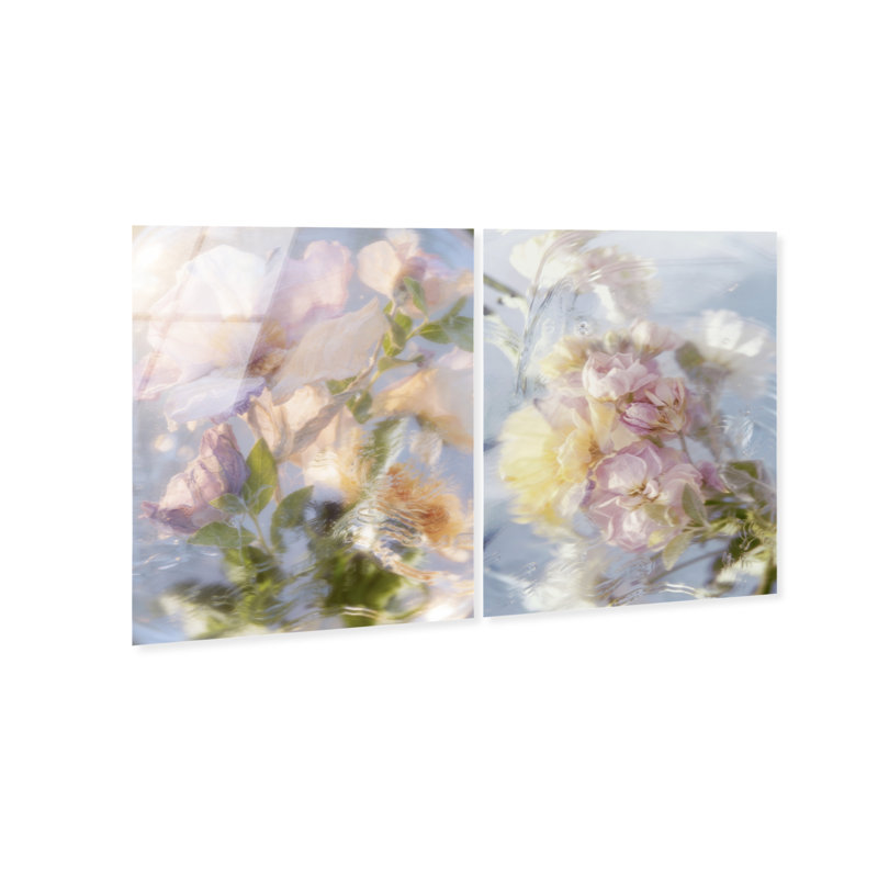 Floral Haze Set High-Gloss Frameless Acrylic Glass Wall Art Floral & Botanical Print by Oliver Gal, Ready to Hang, 16 x 20