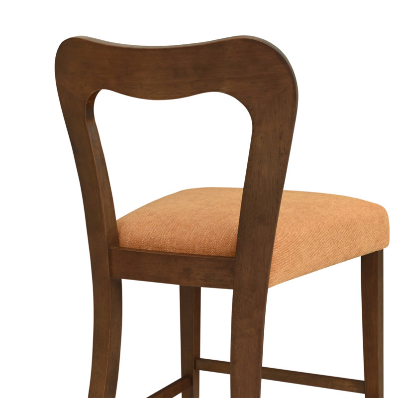 Ensemble de 2 tabourets de comptoir sans accoudoirs (noyer + caramel), Noyer, Caramel