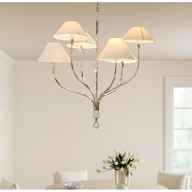 Grand lustre 6 lumières Griffin, Chrome chrome