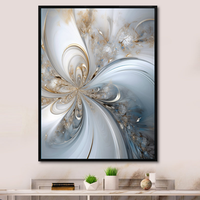 Cosmic Bliss Fractal Spiral - Fractals, reproduction sur toile encadrée, 44" H x 34" W, Cadre flottant noir