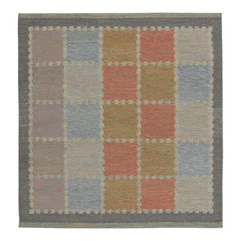 Scandinavian Wool Geometric Area Rug, Recatangle 9' x 12'