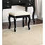 Tabouret de meuble-lavabo contemporain de style contemporain, noir, tiroirs de rangement, bois de peuplier, siège rembourré de style élégant, panneau rabattable,-2064221465