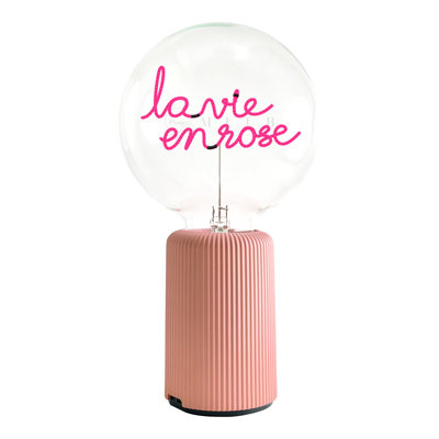 Ampoule LA VIE EN ROSE rouge avec base Lampe de table PORTABLE Pop Nomad