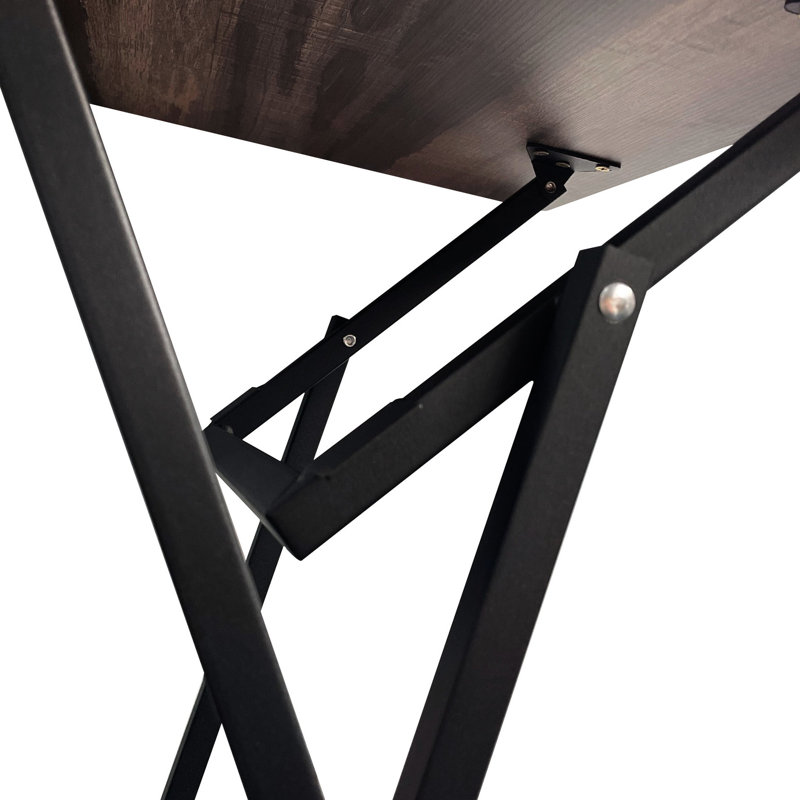 Tables pliantes sans assemblage, brun rustique pour plateaux de salon étroits avec de petits espaces de support