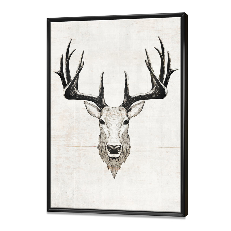 «Deer Wild and Beautiful VII», reproduction d'art sur toile, H 40 po x l 30 po x P 1,5 po, Cadre flottant noir
