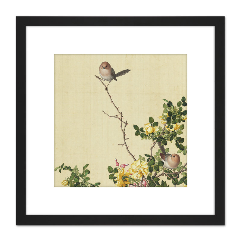 Canary Rose Bird 1 Piece Single Picture Frame Painting