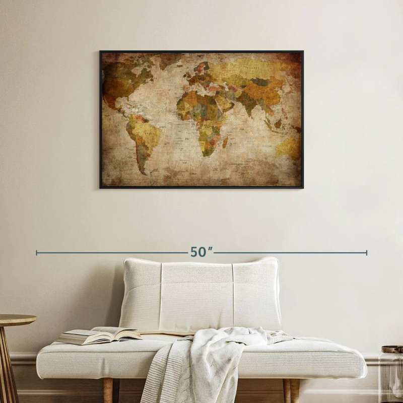 Carte du monde Aliaz, H 25 po x l 37 po